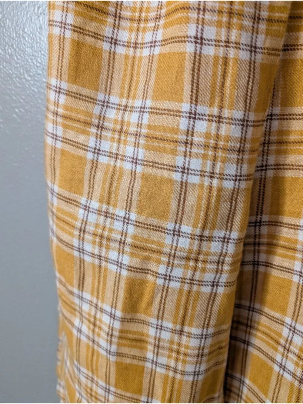 Reformation Yellow Plaid Pants Women Size 4 Made In USA 100% Linen Wide Leg Crop